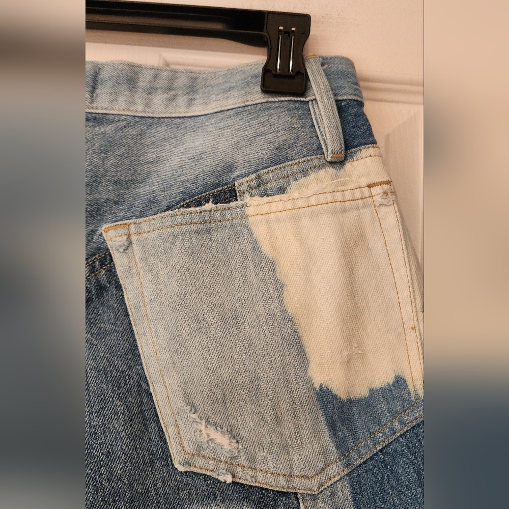 FRAME Le Original Bleached High Waist Straight Leg Jeans In Fresco Size 28 - Picture 11 of 16